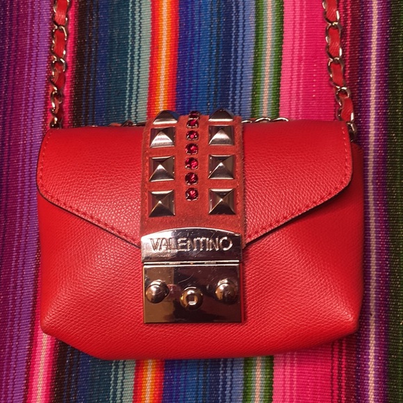 Valentino By Mario Valentino Handbags - Authentic Valentino By Mario Valentino Red Paulette Leather Studded Purse